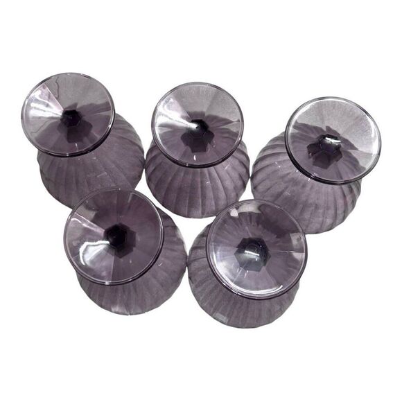 5 Cristal D'Arques Quadro amethyst Ice Cream Dishes Cups 13.25oz Luminarc Durand - Picture 3 of 5